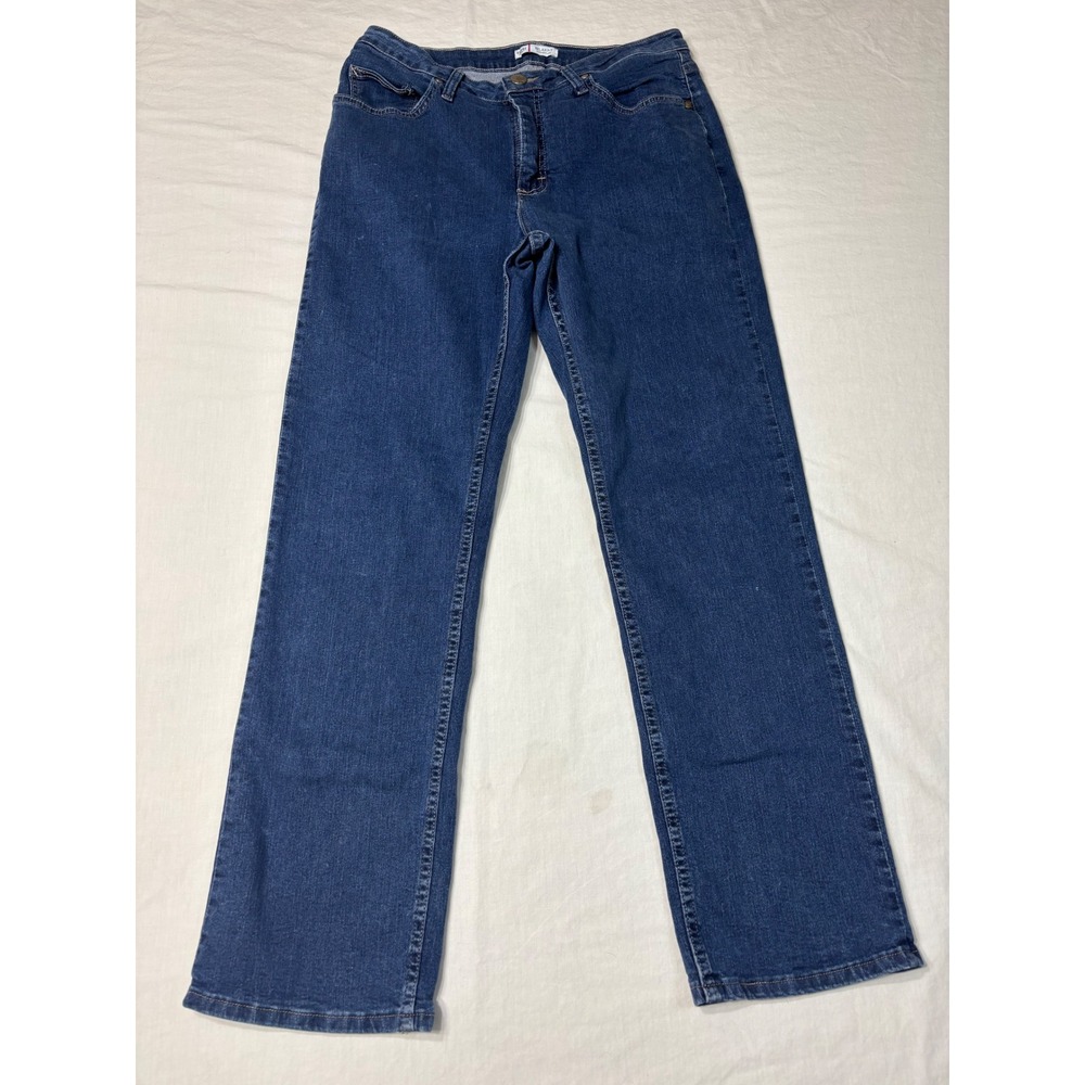 Riders by Lee Relaxed Fit Straight Leg Jeans Dark Wash Blue Denim 10 M G958